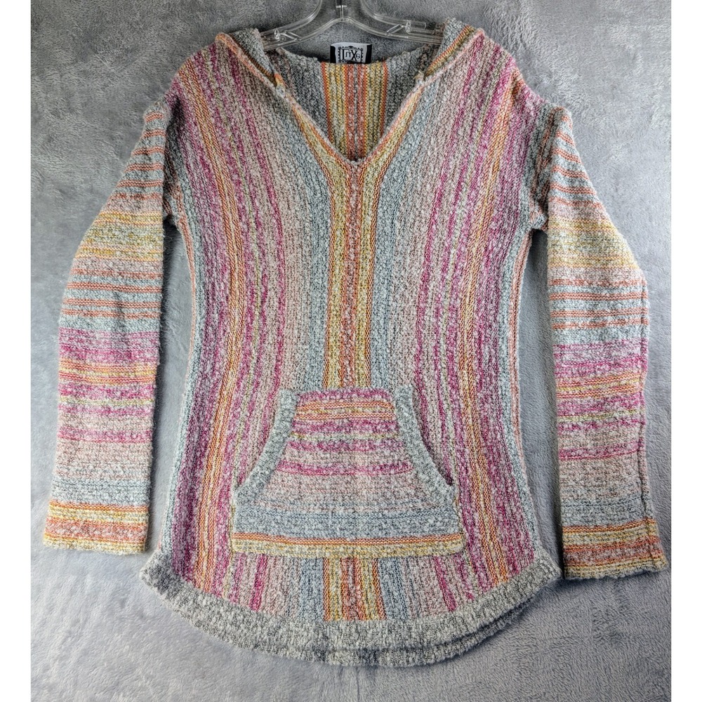 Women's Medium Boucle Baja Hoodie Sweater Lagenlook Boho Beach to Bonfire
